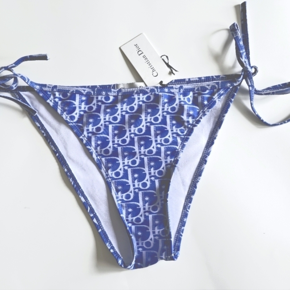 Dior bikini bottom featuring the Dior Oblique motif.
